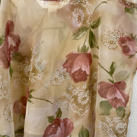 Avenue Body Babydoll Cami Women's Semi Sheer Lace Floral Multicolor Sz 18/20 - Picture 8 of 10